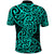 New Zealand Polo Shirt Maori Pattern Turquoise LT6 - Polynesian Pride