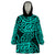 New Zealand Wearable Blanket Hoodie Maori Pattern Turquoise LT6 One Size Green - Polynesian Pride