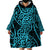 New Zealand Wearable Blanket Hoodie Maori Pattern Light Blue LT6 - Polynesian Pride