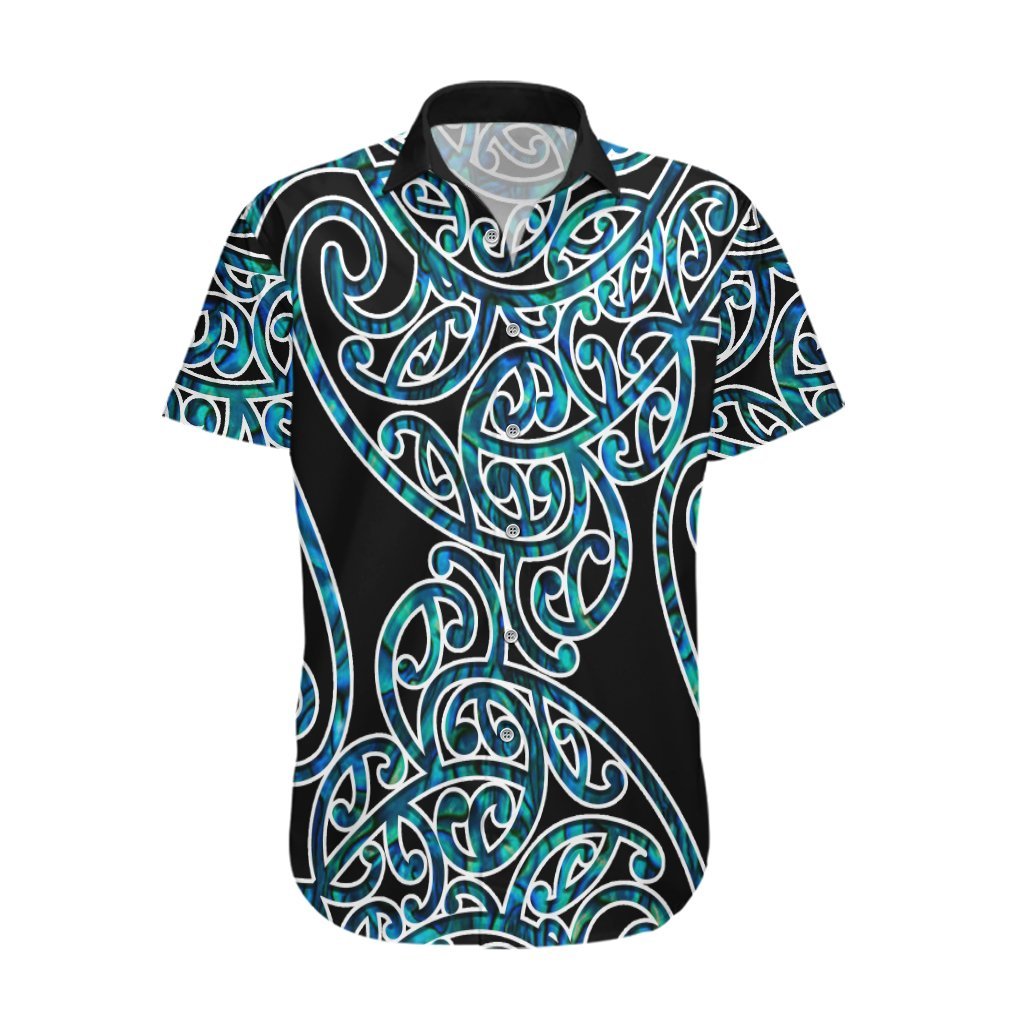 New Zealand Hawaiian Shirt Maori Pattern Papua Shell LT6 Green - Polynesian Pride