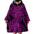 New Zealand Wearable Blanket Hoodie Maori Pattern Purple LT6 - Polynesian Pride