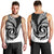 New Zealand Men Tank Top Maori With Silver Fern White LT6 - Polynesian Pride