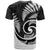 New Zealand T Shirt Maori With Silver Fern White LT6 - Polynesian Pride