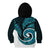 New Zealand Kid Hoodie Maori With Silver Fern Papua Shell Green Ver.1 LT6 - Polynesian Pride