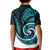 New Zealand Kid Polo Shirt Maori With Silver Fern Papua Shell Green Ver.1 LT6 - Polynesian Pride