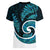 New Zealand Women V Neck T Shirt Maori With Silver Fern Papua Shell Green Ver.1 LT6 - Polynesian Pride