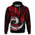 New Zealand Hoodie Maori With Silver Fern Red LT6 Red - Polynesian Pride