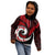 New Zealand Kid Hoodie Maori With Silver Fern Red LT6 - Polynesian Pride