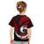 New Zealand Kid T Shirt Maori With Silver Fern Red LT6 - Polynesian Pride