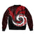 New Zealand Sleeve Zip Bomber Jacket Maori With Silver Fern Red LT6 - Polynesian Pride