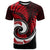 New Zealand T Shirt Maori With Silver Fern Red LT6 Red - Polynesian Pride