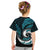 New Zealand Kid T Shirt Maori With Silver Fern Papua Shell Green Ver.2 LT6 - Polynesian Pride