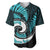 New Zealand Baseball Jersey Maori With Silver Fern Light Blue LT6 Blue - Polynesian Pride