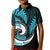 New Zealand Kid Polo Shirt Maori With Silver Fern Light Blue LT6 Kid Blue - Polynesian Pride