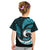 New Zealand Kid T Shirt Maori With Silver Fern Light Blue LT6 - Polynesian Pride