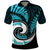 New Zealand Polo Shirt Maori With Silver Fern Light Blue LT6 Blue - Polynesian Pride