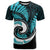 New Zealand T Shirt Maori With Silver Fern Light Blue LT6 Blue - Polynesian Pride