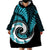 New Zealand Wearable Blanket Hoodie Maori With Silver Fern Light Blue LT6 - Polynesian Pride