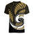 New Zealand Women V Neck T Shirt Maori With Silver Fern Gold LT6 - Polynesian Pride