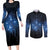 Matariki Te Tau Hou Māori Couples Matching Long Sleeve Bodycon Dress and Long Sleeve Button Shirt New Zealand Starry Sky