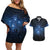 Matariki Te Tau Hou Māori Couples Matching Off Shoulder Short Dress and Hawaiian Shirt New Zealand Starry Sky