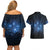 Matariki Te Tau Hou Māori Couples Matching Off Shoulder Short Dress and Hawaiian Shirt New Zealand Starry Sky