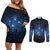 Matariki Te Tau Hou Māori Couples Matching Off Shoulder Short Dress and Long Sleeve Button Shirt New Zealand Starry Sky