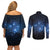 Matariki Te Tau Hou Māori Couples Matching Off Shoulder Short Dress and Long Sleeve Button Shirt New Zealand Starry Sky