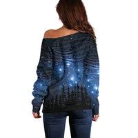 Matariki Te Tau Hou Māori Off Shoulder Sweater New Zealand Starry Sky LT7 - Polynesian Pride