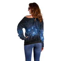 Matariki Te Tau Hou Māori Off Shoulder Sweater New Zealand Starry Sky LT7 - Polynesian Pride