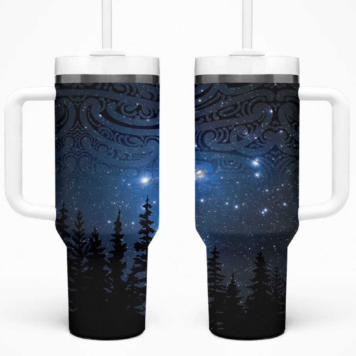 Matariki Te Tau Hou Māori Tumbler With Handle New Zealand Starry Sky LT7 One Size: 40 oz Galaxy - Polynesian Pride
