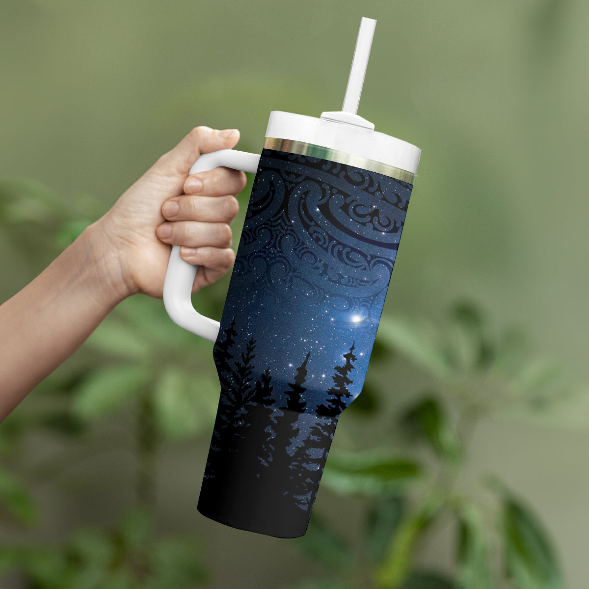 Matariki Te Tau Hou Māori Tumbler With Handle New Zealand Starry Sky LT7 - Polynesian Pride