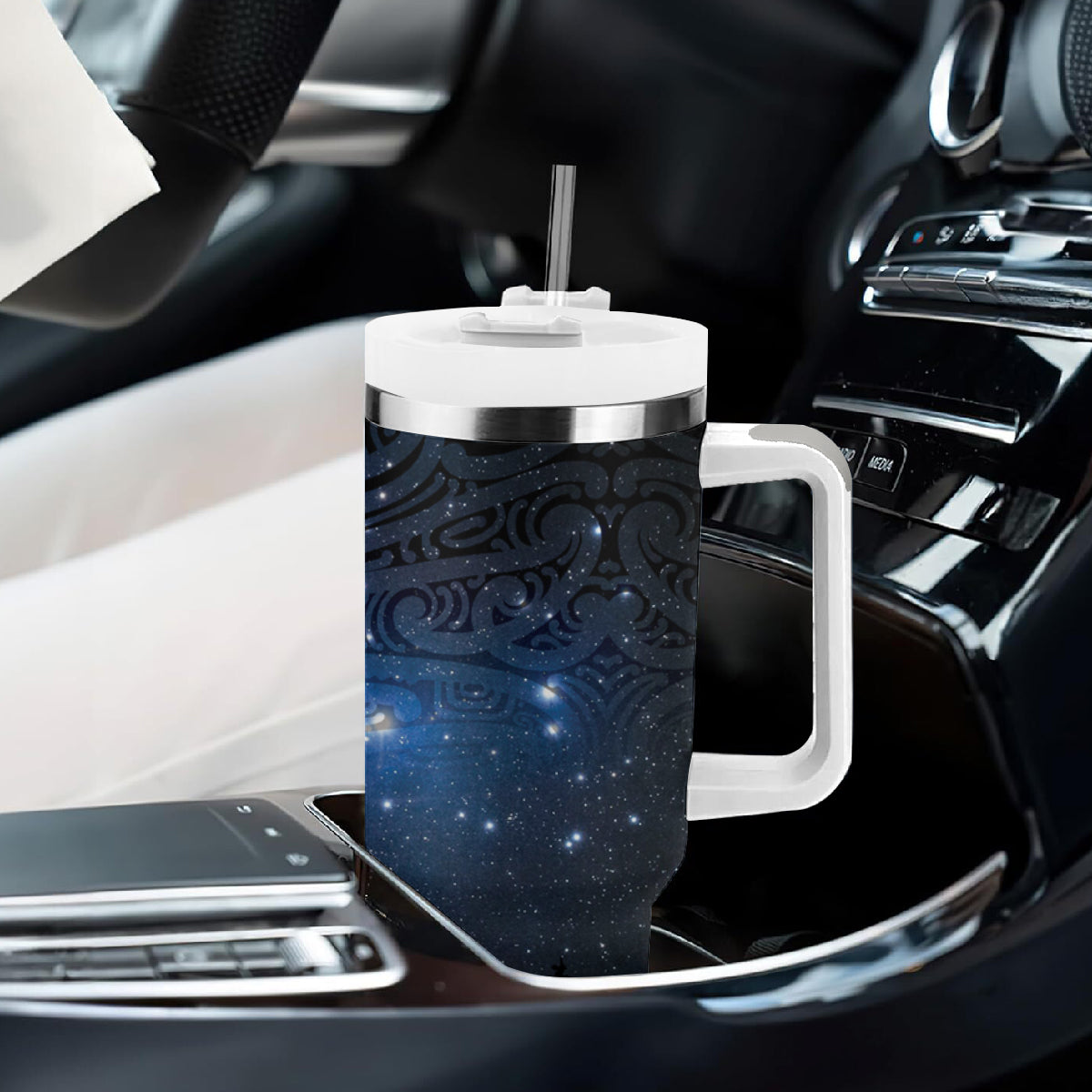 Matariki Te Tau Hou Māori Tumbler With Handle New Zealand Starry Sky LT7 - Polynesian Pride