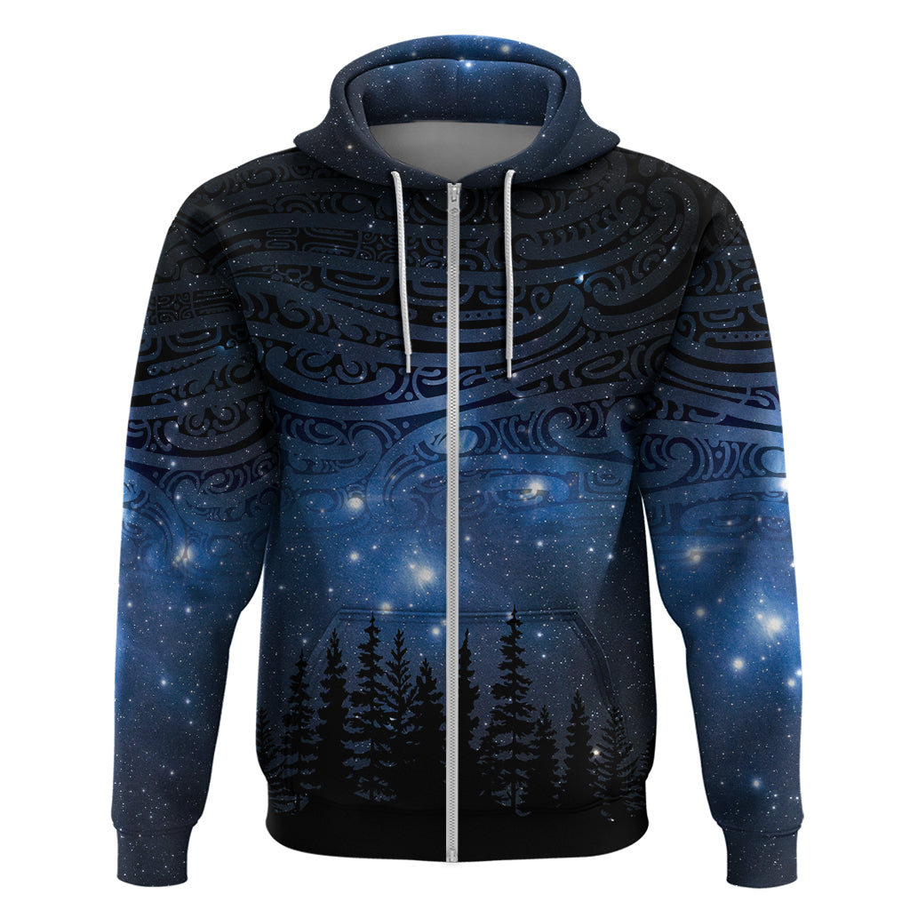 Matariki Te Tau Hou Māori Zip Hoodie New Zealand Starry Sky