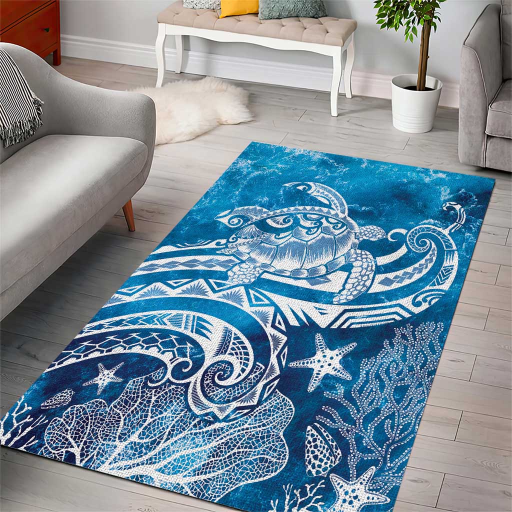 World Ocean Day Polynesian Pattern Area Rug Crystal Waves LT7 - Polynesian Pride