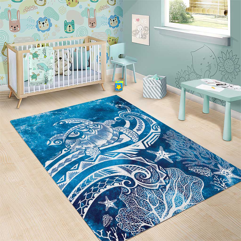 World Ocean Day Polynesian Pattern Area Rug Crystal Waves LT7 - Polynesian Pride