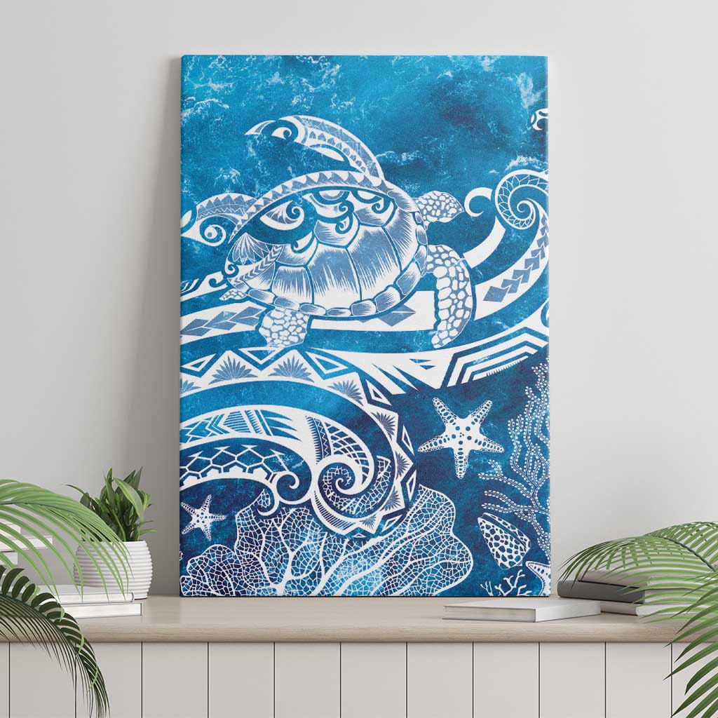 World Ocean Day Polynesian Pattern Canvas Wall Art Crystal Waves LT7 - Polynesian Pride