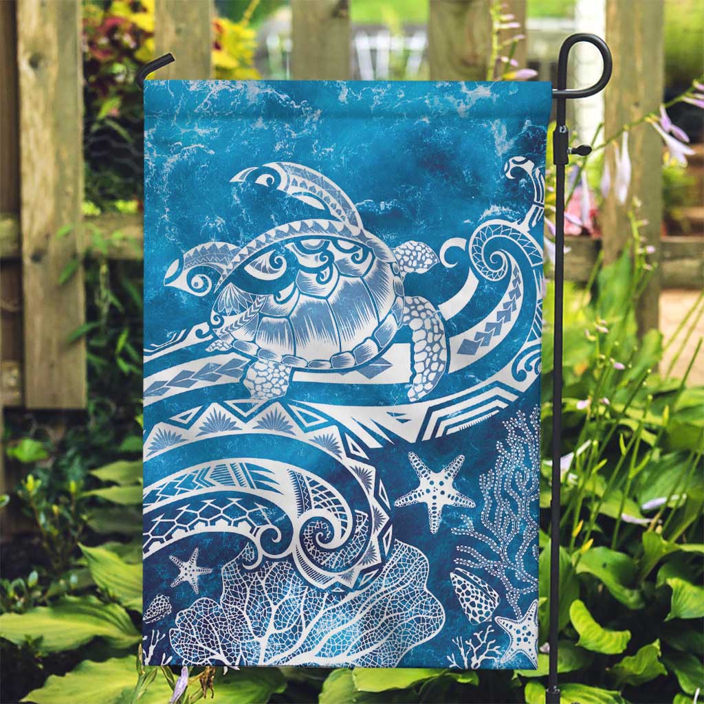 World Ocean Day Polynesian Pattern Garden Flag Crystal Waves LT7 Garden Flag Blue - Polynesian Pride
