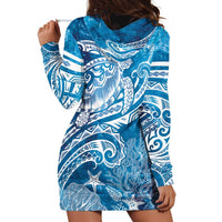 World Ocean Day Polynesian Pattern Hoodie Dress Crystal Waves LT7 - Polynesian Pride