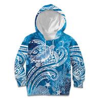 World Ocean Day Polynesian Pattern Kid Hoodie Crystal Waves LT7 Hoodie Blue - Polynesian Pride