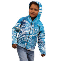 World Ocean Day Polynesian Pattern Kid Hoodie Crystal Waves LT7 - Polynesian Pride