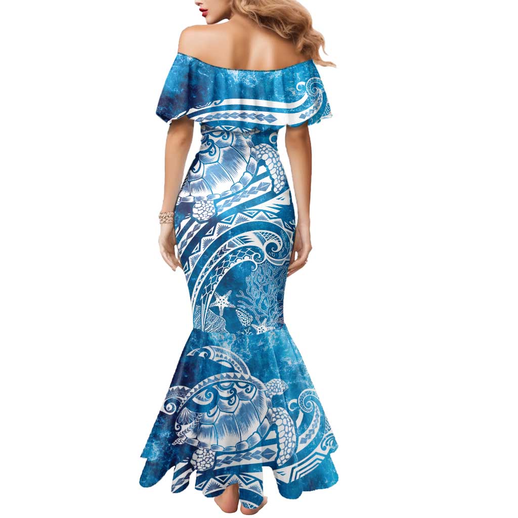 World Ocean Day Polynesian Pattern Mermaid Dress Crystal Waves LT7 - Polynesian Pride