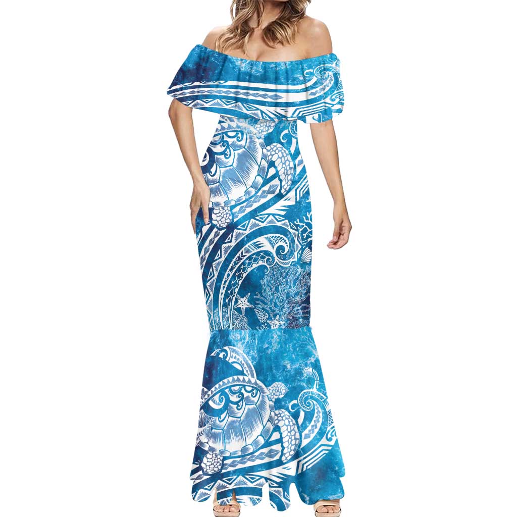 World Ocean Day Polynesian Pattern Mermaid Dress Crystal Waves LT7 - Polynesian Pride