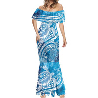 World Ocean Day Polynesian Pattern Mermaid Dress Crystal Waves LT7 - Polynesian Pride