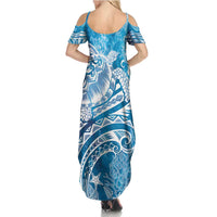 World Ocean Day Polynesian Pattern Summer Maxi Dress Crystal Waves LT7 - Polynesian Pride