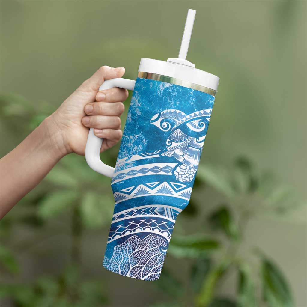 World Ocean Day Polynesian Pattern Tumbler With Handle Crystal Waves LT7 - Polynesian Pride