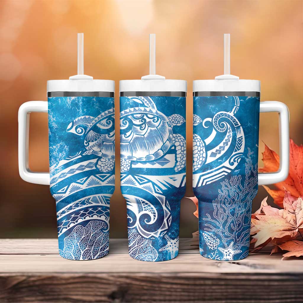 World Ocean Day Polynesian Pattern Tumbler With Handle Crystal Waves LT7 - Polynesian Pride