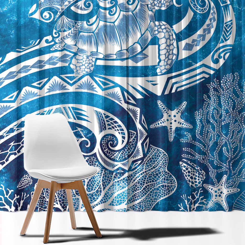 World Ocean Day Polynesian Pattern Window Curtain Crystal Waves LT7 - Polynesian Pride