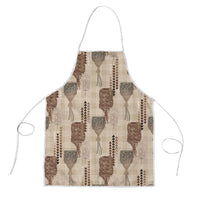 Aloha Hawaii Vintage Kahili Pa'a Lima Apron Palaka Print Cozy Beige LT7 Beige - Polynesian Pride