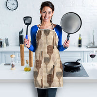 Aloha Hawaii Vintage Kahili Pa'a Lima Apron Palaka Print Cozy Beige LT7 - Polynesian Pride